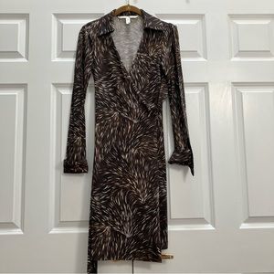 Diane Von Furstenberg Vintage Reissued Jeanne Classic Wrap Dress Swirl Black 4